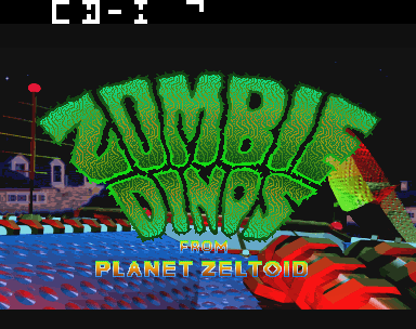 Zombie Dinos from Planet Zeltoid Title Screen